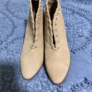 BEAST FASHION Women's Lace Up Tan Boots